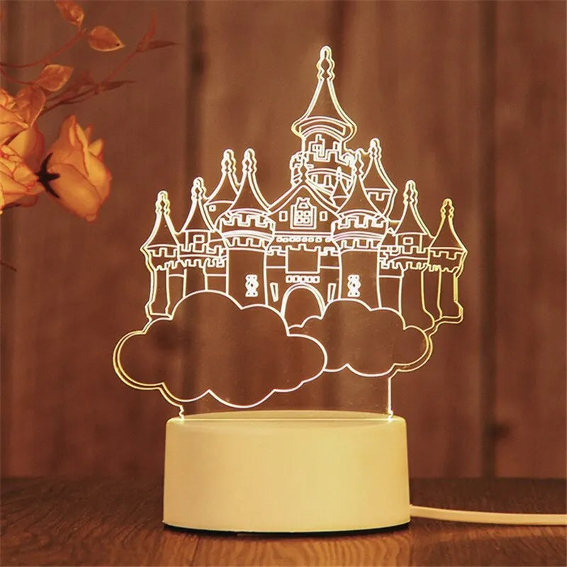 lampe 3d veilleuse led animal compagnie moderne base plate blanc