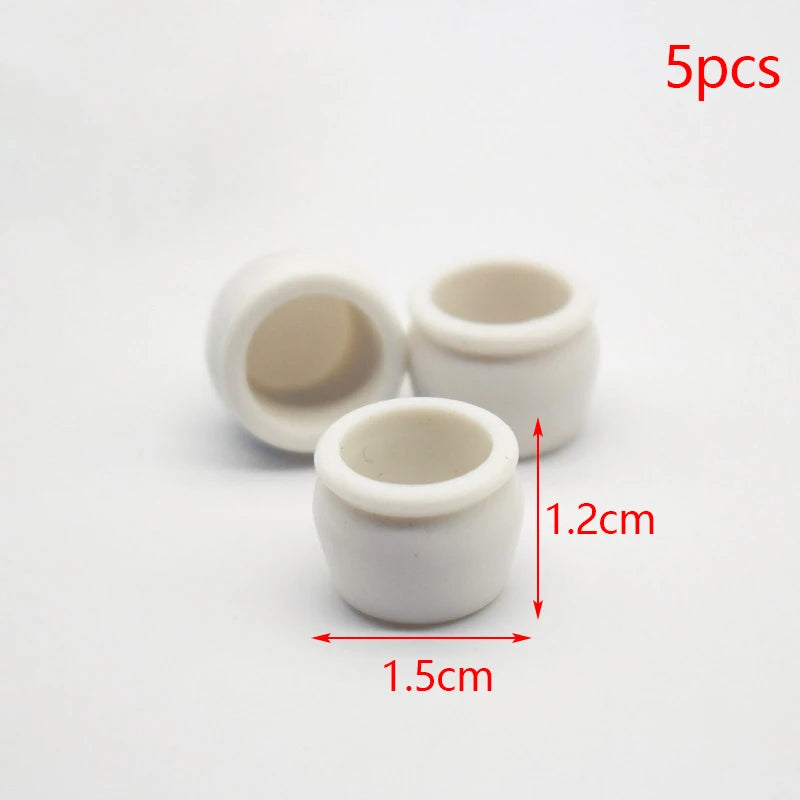 accessoires poupée deco maison blanc motifs floraux classique pots fleurs simulation enfants six douze