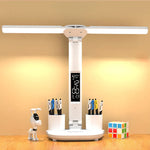 lampe multifonctionnelle blanc moderne horloge date heure température deux stylos rubik cube