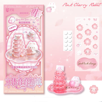 stickers 3d relief animaux mignons bleu rose vert orange adhésifs créatifs semi transparent enfants
