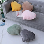 coussin rond imprimé feuilles velours amovible lavable moderne adultes multicolore
