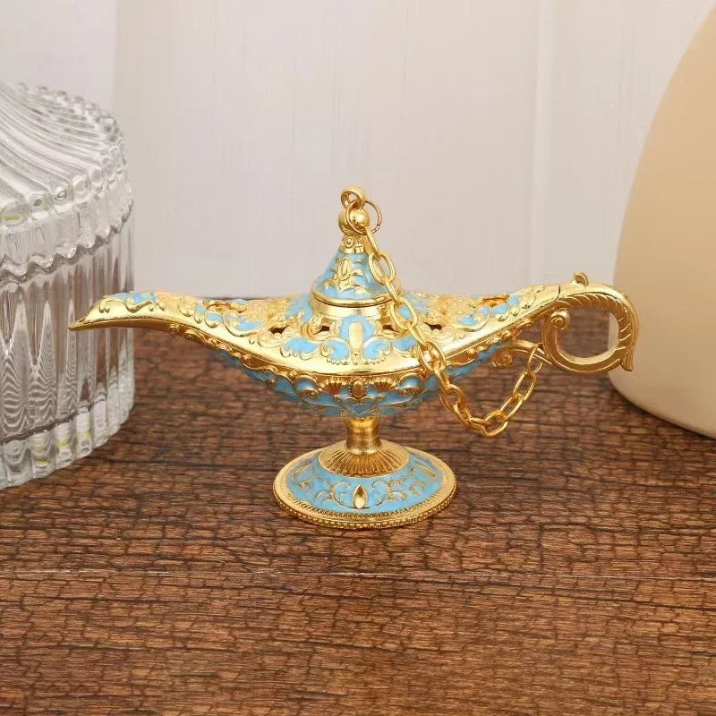 lampe huile ornementale artisanale métal durable décoration vintage table chambre orcement