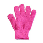 gants bain exfoliants doux microfibre violet rose jaune bleu vert