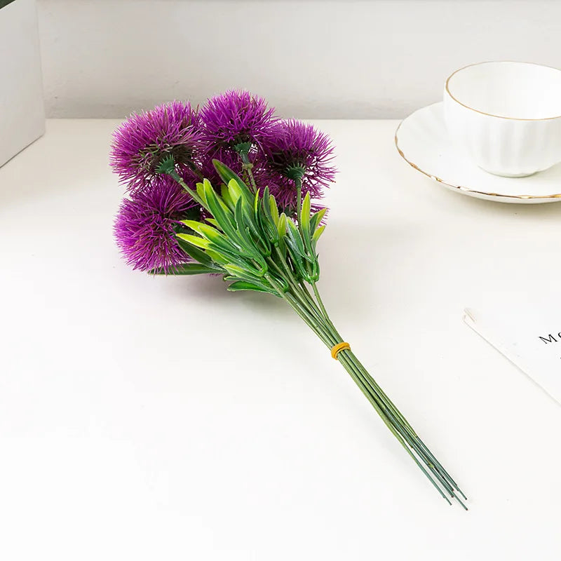 bouquet fleurs artificielles violet jaune vert modernes mariage anniversaire intérieur exposé minimaliste