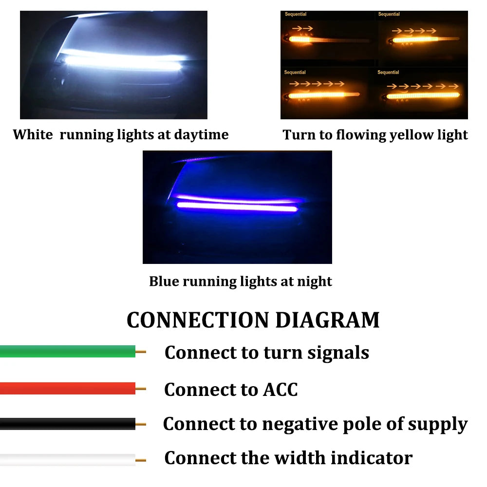 feux jour led blanc jaune bleu signalisation vis connecteur moderne étanche 12v