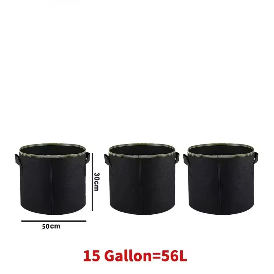 pots fleurs tissu non tissé noir vert modernes poignées 10 gallons
