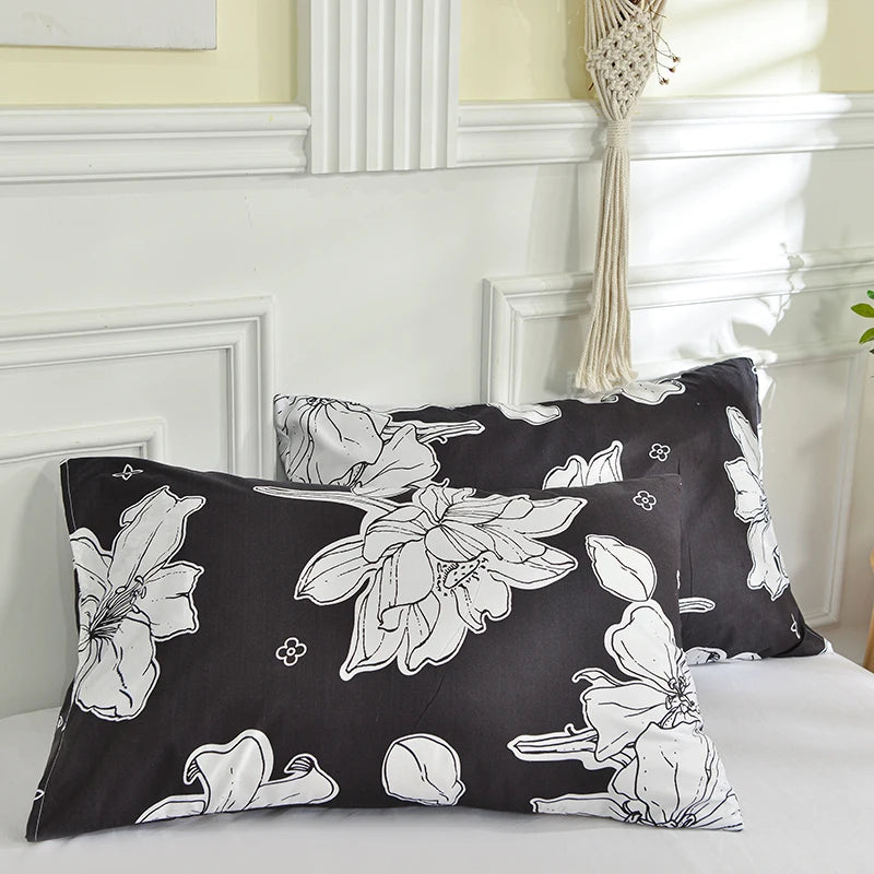 lot deux taies d'oreiller rectangulaires 48x74cm housse coussin décorative motif géométrique moderne