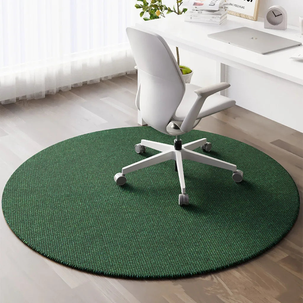 tapis rond moderne texture tissée salon chambre antiderrapant décor intérieur maison polyvalent vert