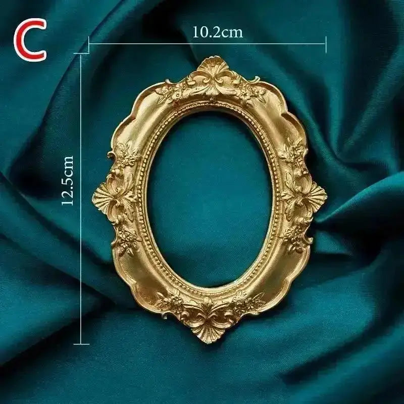 cadre photo vintage or floral résine décoratif européen baroque bijoux accessoire photo verte