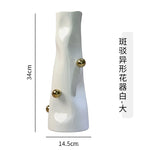 vase moderne résine or blanc argent vis fixé table ornement déco maison