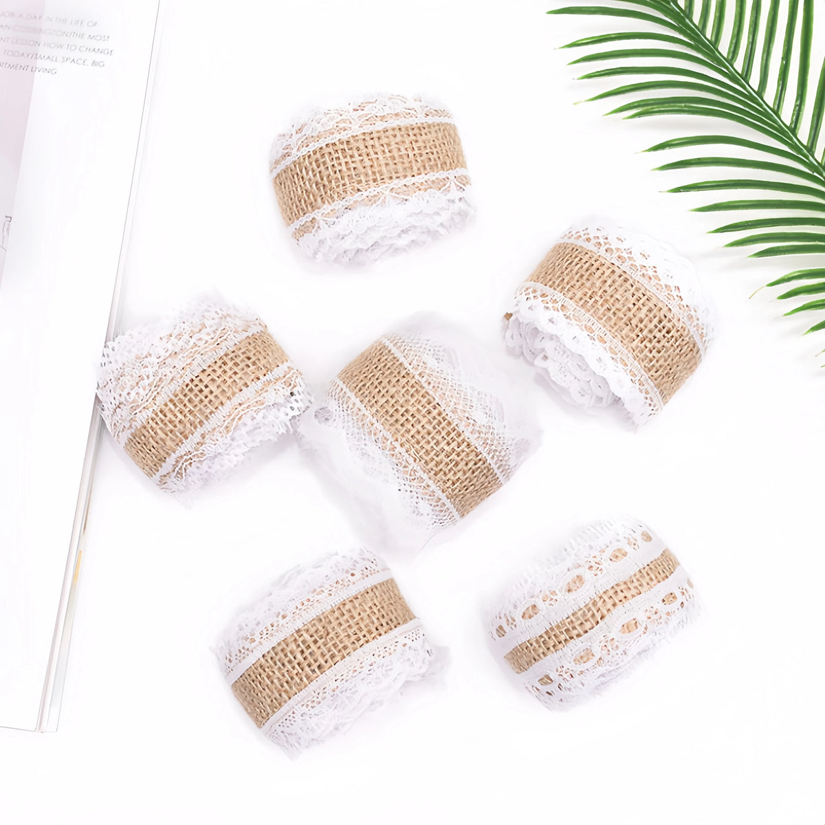 ruban jute dentelle blanche vintage rustique 2m 5m opacité beige blanc decoration cadeau festive