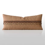 taies d'oreiller jacquard patchwork moderne rayées marron doré élégantes respectueuses environnement adhésives maison