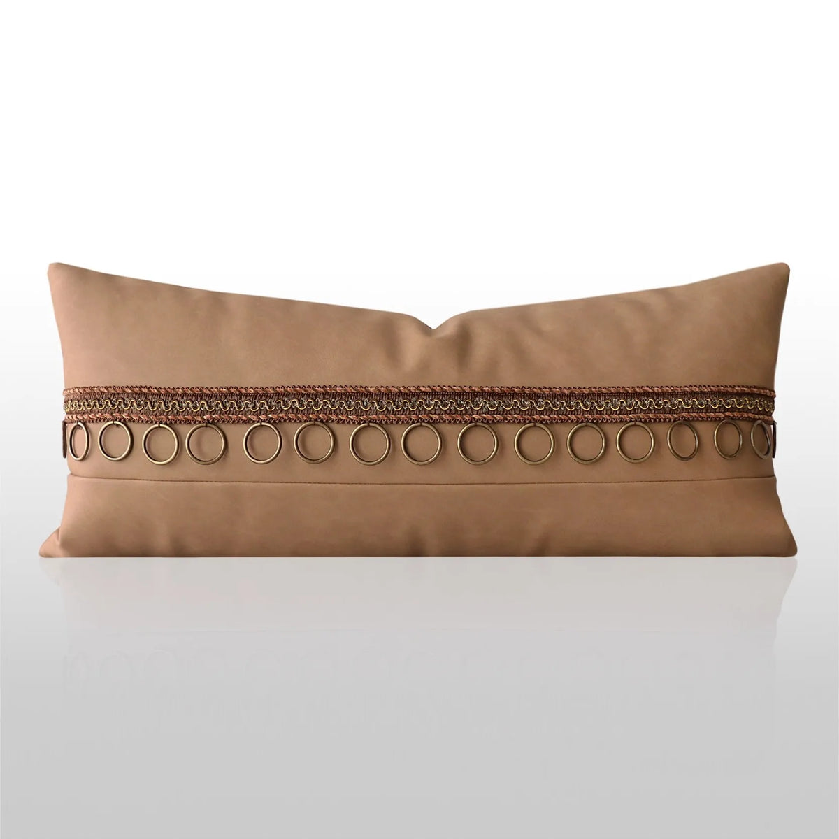 taies d'oreiller jacquard patchwork moderne rayées marron doré élégantes respectueuses environnement adhésives maison