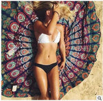 serviette plage ronde motif mandala boho chic coton polyester décorative grande plage été
