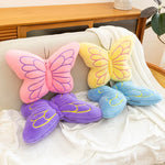 coussin papillon rose jaune bleu violet motif veines détaillées tissu éponge doux velouté mignon