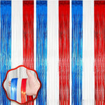 rideau décoratif rouge bleu blanc rayures étoiles adhésif festif anniversaire fête indépendance américain