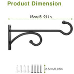 supports muraux métal noir plantes suspendues décoration jardin volutes décoratives fixations muralesextérieurintérieur