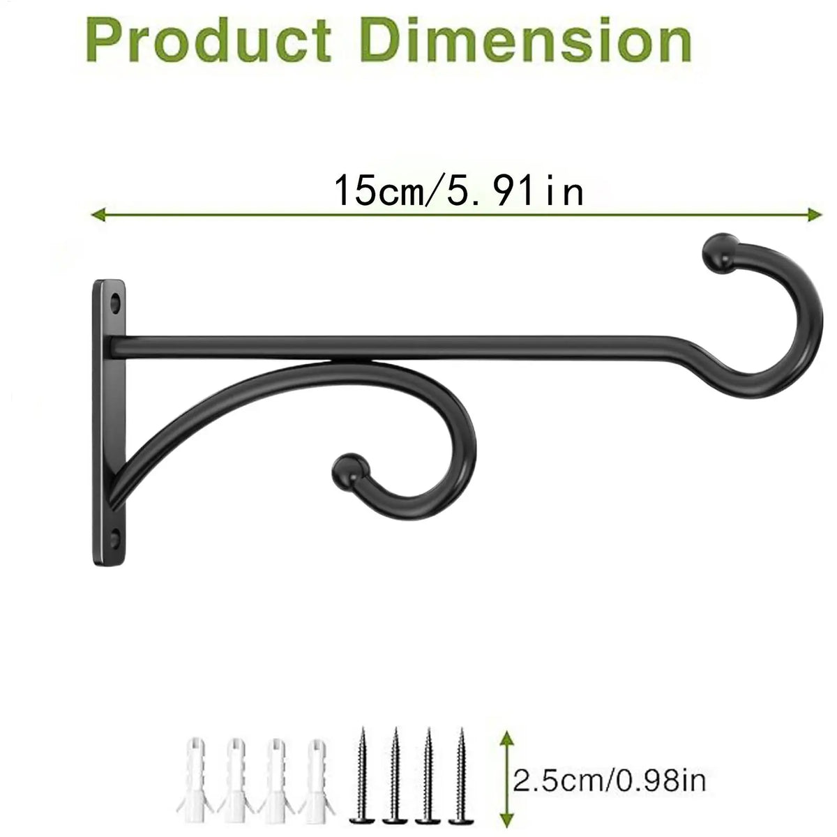 supports muraux métal noir plantes suspendues décoration jardin volutes décoratives fixations muralesextérieurintérieur