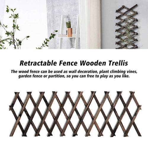 treillis bois rétractable marron foncé structure géométrique moderne fixation pliant verticalintérieur decoration plantes support