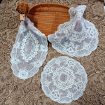 serviettes table blanc dentelle florale classique opaques polyester coton usage quotidien festive