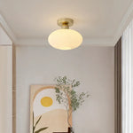 plafonnier moderne minimaliste doré blanc striations verticales opaque lumiere led chambre salon