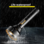 lampe poche rechargeable led noir jaune éclairage extérieur 100 200mètres variateur modes industrielle robusteOutdoor