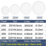 plafonnier led ultrafin moderne blanc noir 24w 28w 38w(touches)