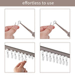 crochets rideau inoxydables forme moderne 50 pièces argentés lisses opaques tringle