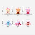 décoration gâteau résine lapin ours fée kawaii cartoon anniversaire 14+ orange rose beige bleuclair