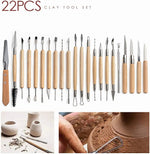 outils modelage argile polymère bois naturel noir jaune sculpture céramique poterie artisanat moulage cuisson