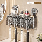 porte produits mural transparent texturé moderne ventouse brosses dents salle bain