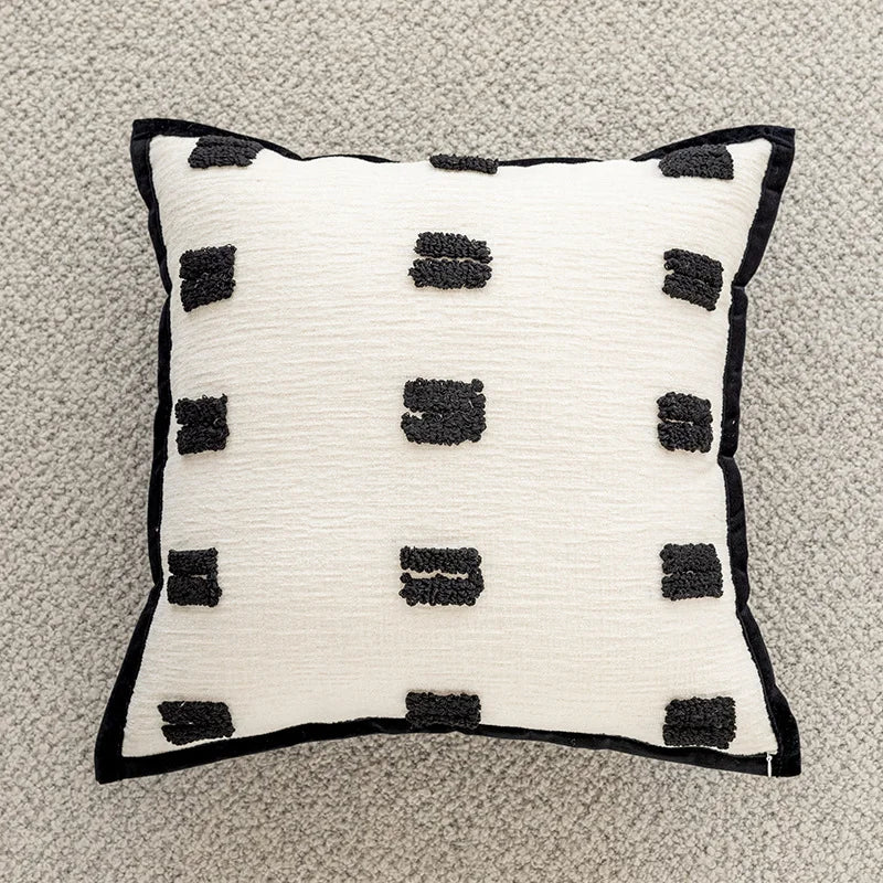 coussin carré 45x45cm coussin 30x50cm housse amovible lavable bohème motif géométrique polyester coton moderne