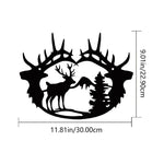 décoration murale silhouette animaux cerf arbre montagne noire moderne minimaliste artística maison