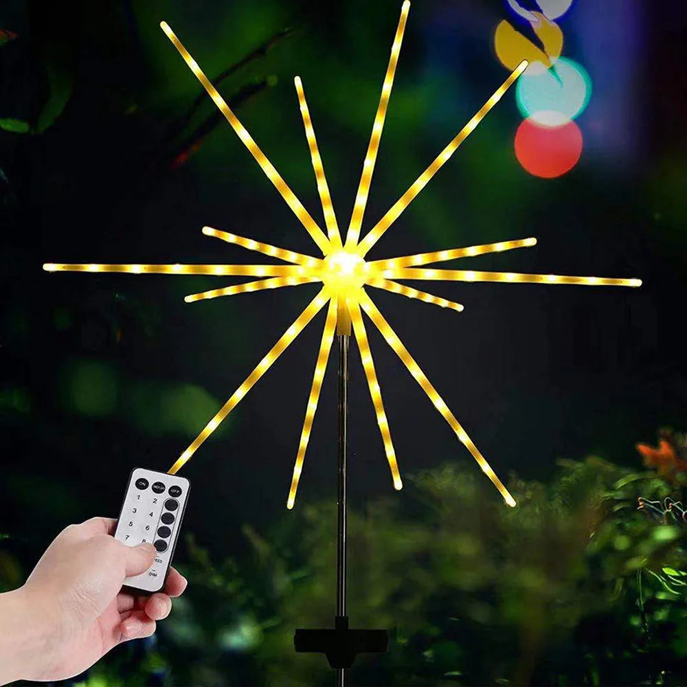 lumière solaire étoile multicolore blanc moderne décorative fixe piquet rayons opaques vacancesextérieur