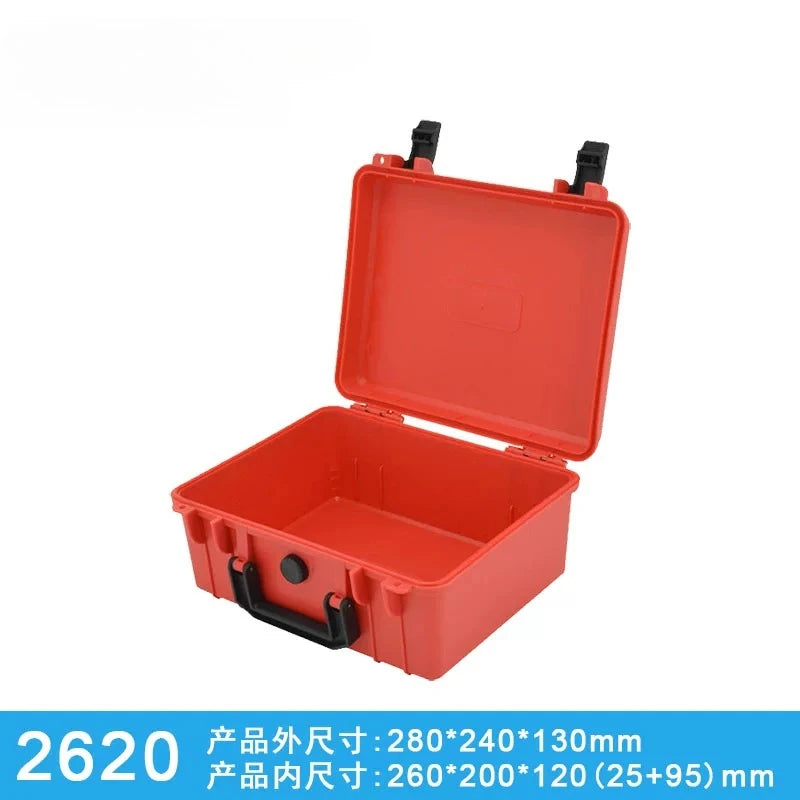 boîtes rangement réutilisables plastique rouge vert bleu jaune noir poignées intérieur mousse moderne robuste
