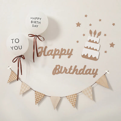 Kit de décoration murale anniversaire 7 pièces avec ballons et bannière
