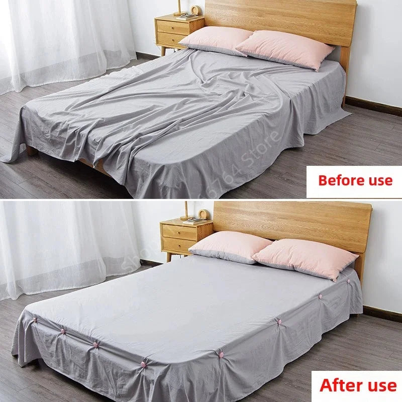 fixations antiderapantes draps housses couettes maison blanc gris modernes minimalistes visibles plastique