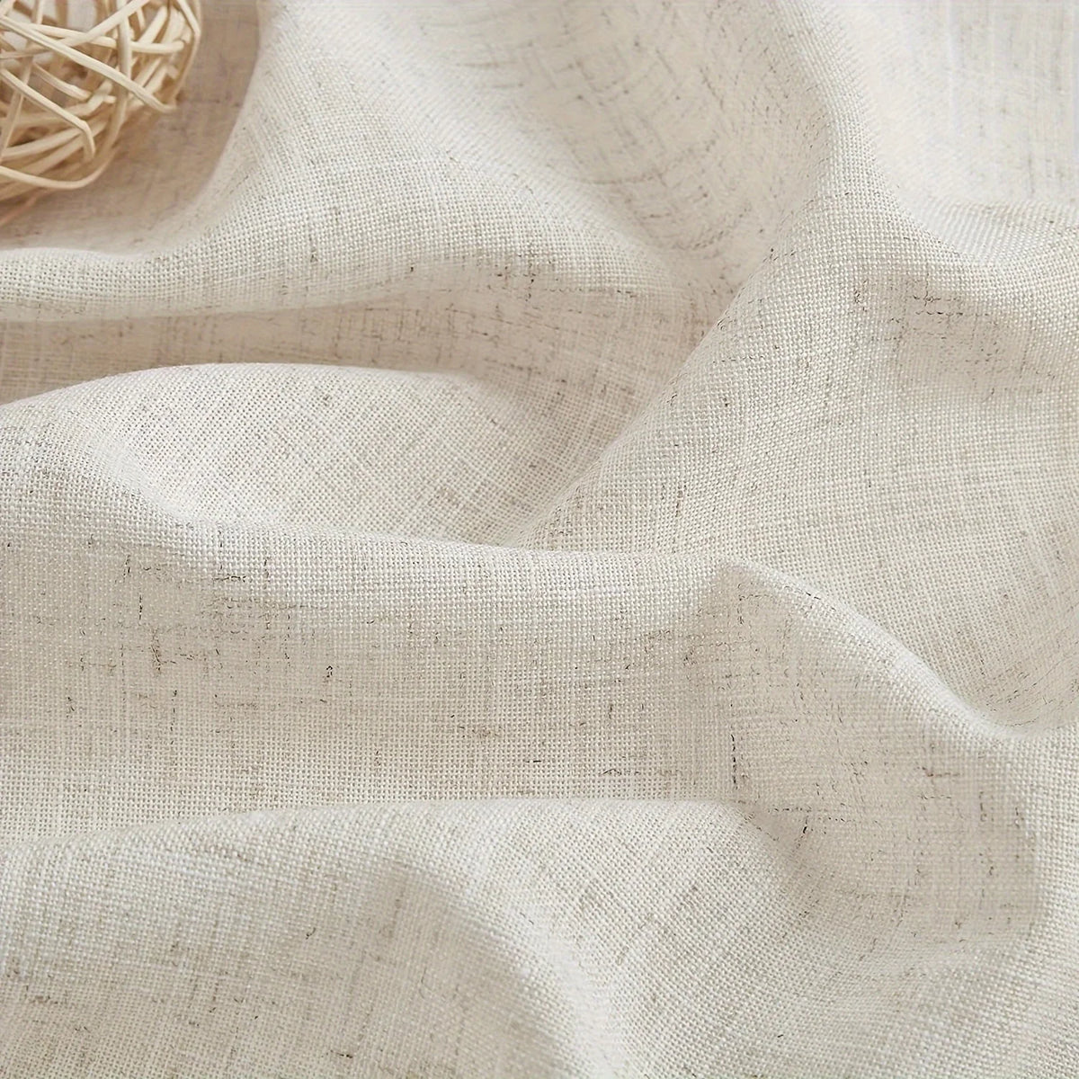 rideau rustique boho chic beige clair tissu polyester franges opacité