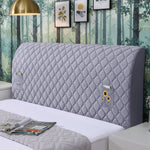 protège tête lit quadrillé adhésif moderne bleu clair gris beige poche tournesol 120 150
