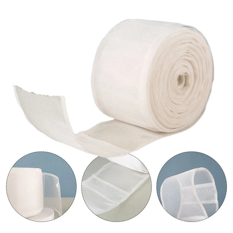 ruban nylon blanc maille fine moderne 10m accessoire rideau transparent polyester