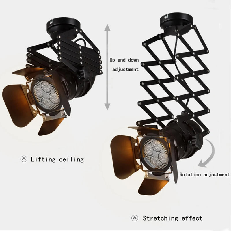 spot lumineux led noir moderne structure métallique fixations barres rigides éclairage accent