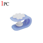 clips fixation violet rose bleu fleurs blanches moderne pratique 12pcs