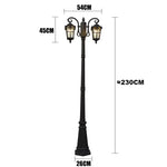 poteau lumineux vintage noir ip65 led éclairage public moderne cour jardin park lumière imperméable