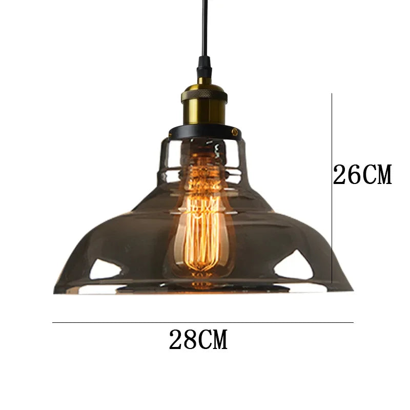 suspension lumineuse industrielle vintage verre transparent doré filaire 90 260V 249 2000lm