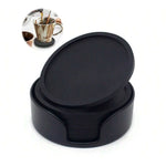 coasters silicone noirs modernes respectueux environnement diamètre 8.9cm hauteur 9.9cm épaisseur 0.3cm