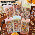 sticker mignon multicolore animaux fruits fleurs pique nique détails illustré clips boisscrição automática aqui