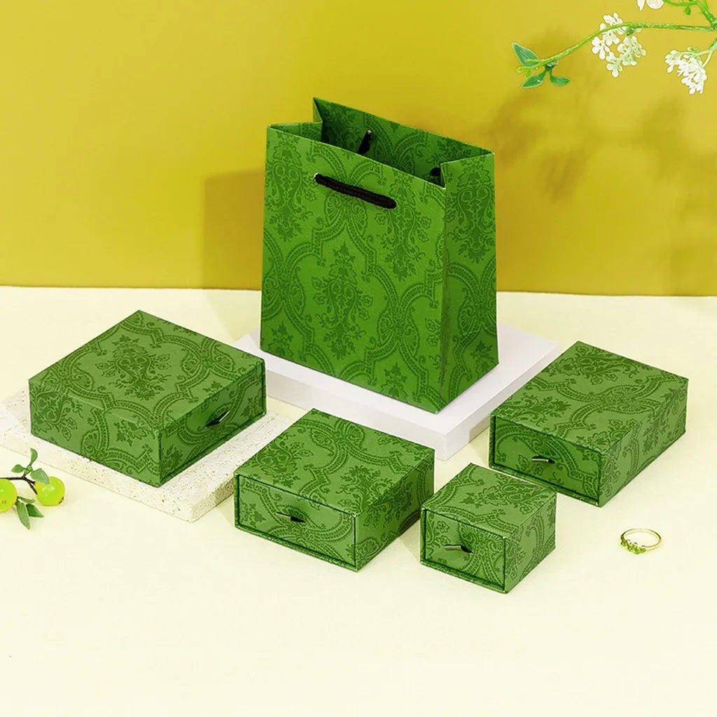 boîtes bijoux élégantes carton vert pastel moderne cadeaux fêtes mariage