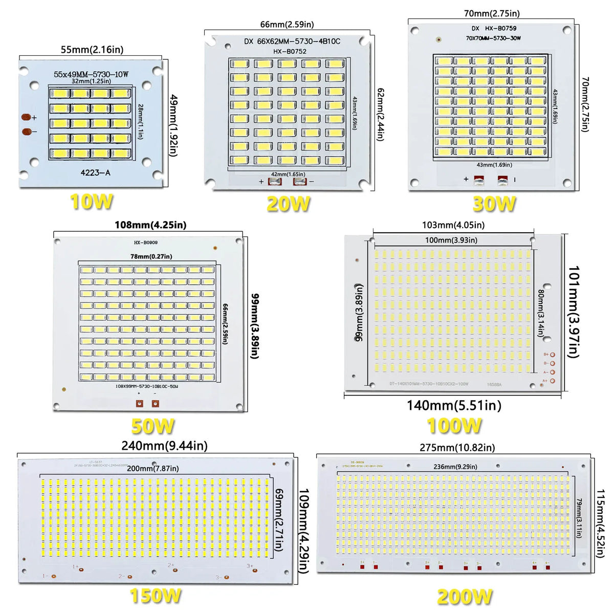 plaque led 100w cold white 50000h aluminium pcb modernes diodes led
