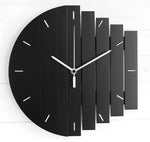horloge murale bois abstraite moderne visage unique fixations sans tic tac