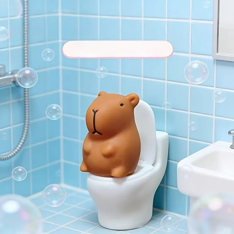 ornement figurine hamster mignon cartoon plastique marron clair blanc decoration maison simple